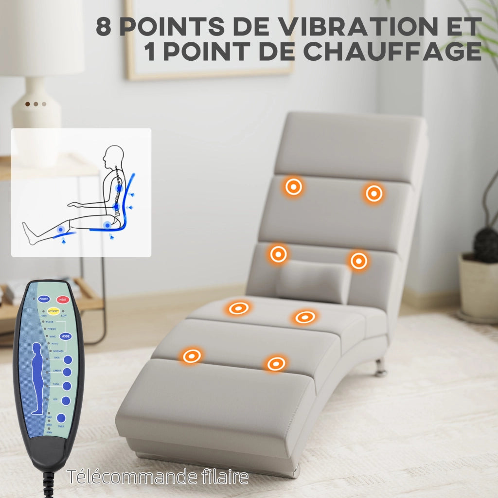 Poltrona relax massaggiante con riscaldamento ¨C Xylo ¨C tessuto effetto lino crema con telecomando