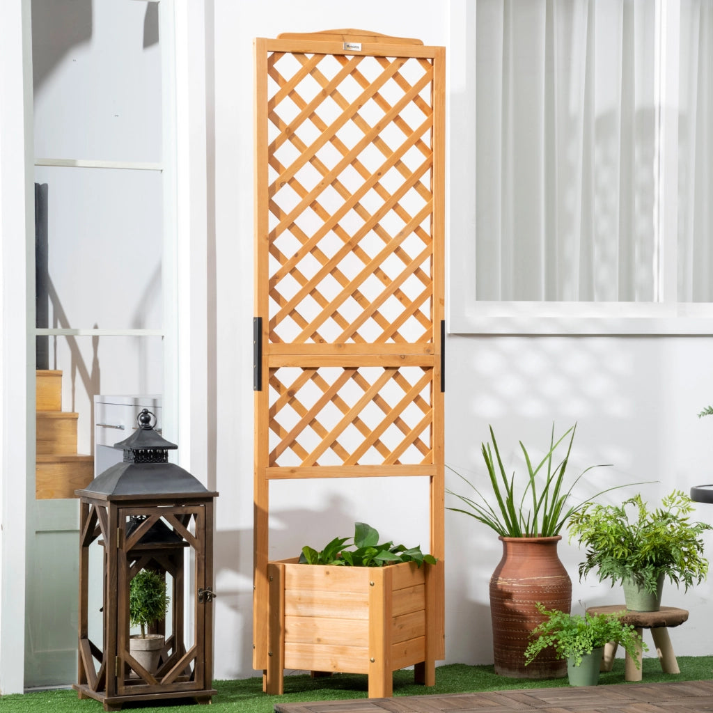 Fioriera con traliccio in legno di abete pre-oliato ¨C Xylo ¨C 54,5x52x180 cm