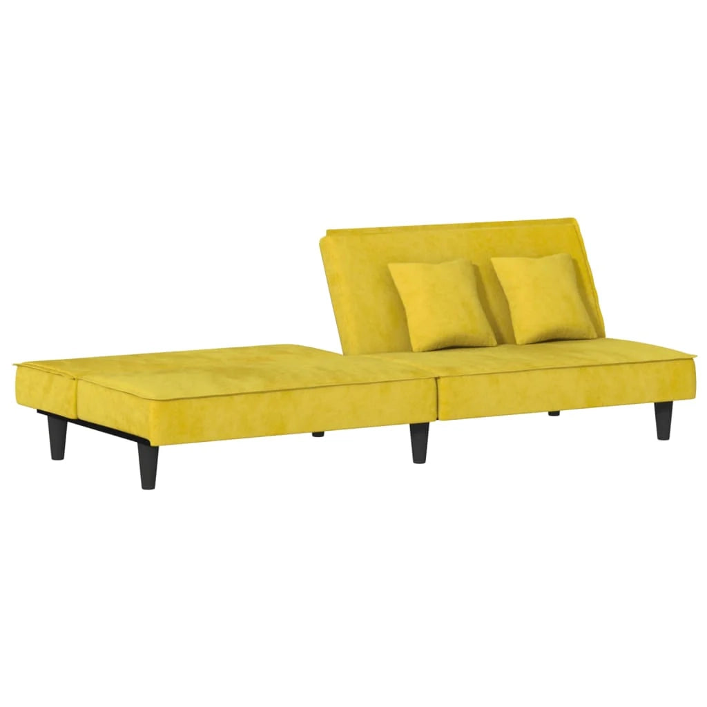 Divano letto 200 x 89 x 70 cm velluto giallo 02_0021005