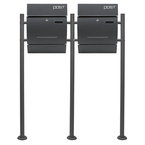 Set Cassetta postale singola autoportante V4 antracite, con telaio di supporto