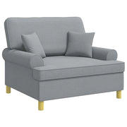 Poltrona con cuscini Grigio Chiaro Tessuto 42043504