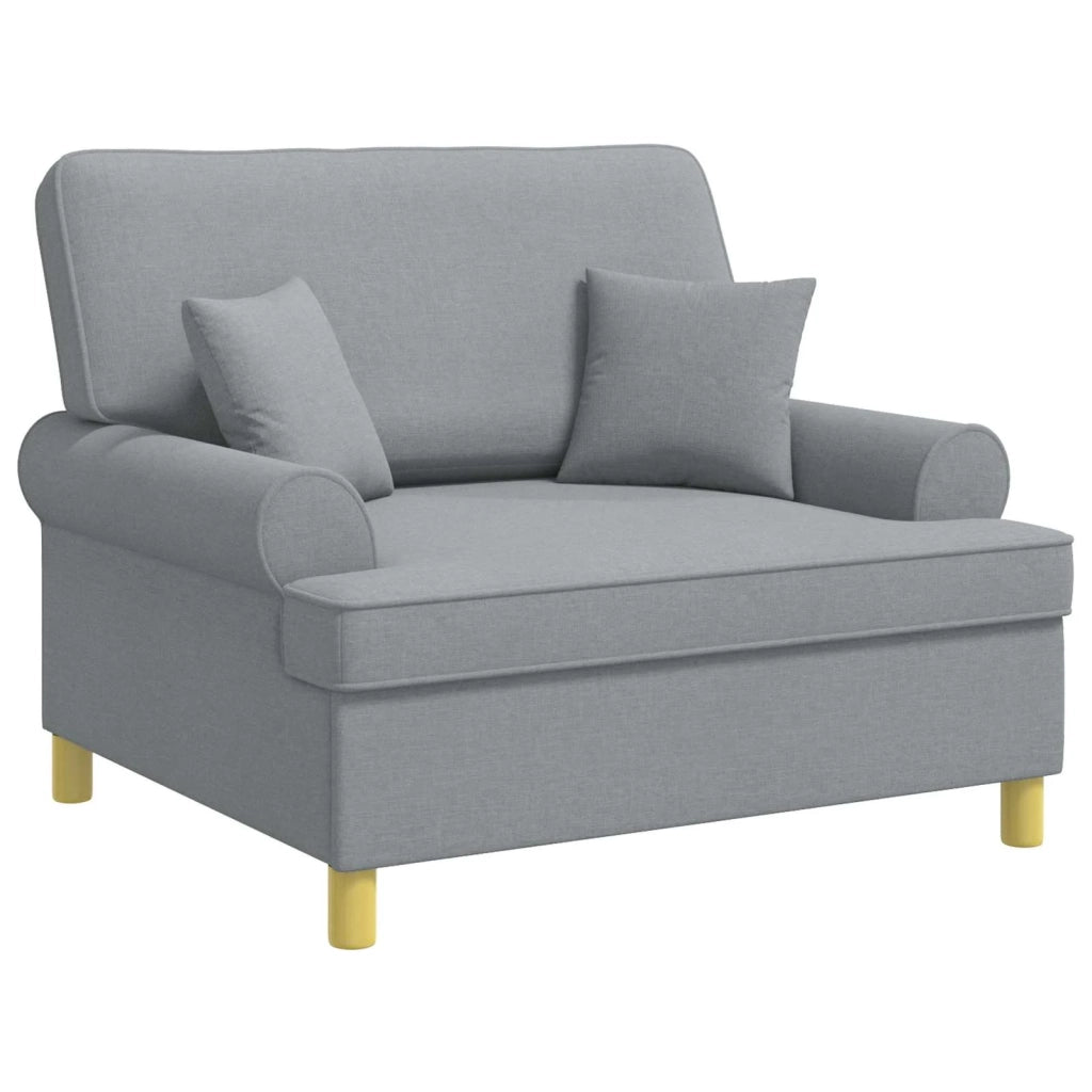 Poltrona con cuscini Grigio Chiaro Tessuto 42043504