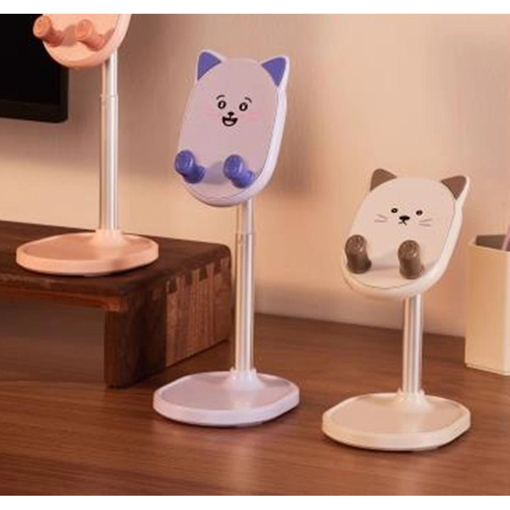Trade Shop - Supporto Per Cellulare Carino Da Tavolo Regolabile Telescopico Universale Portatile -