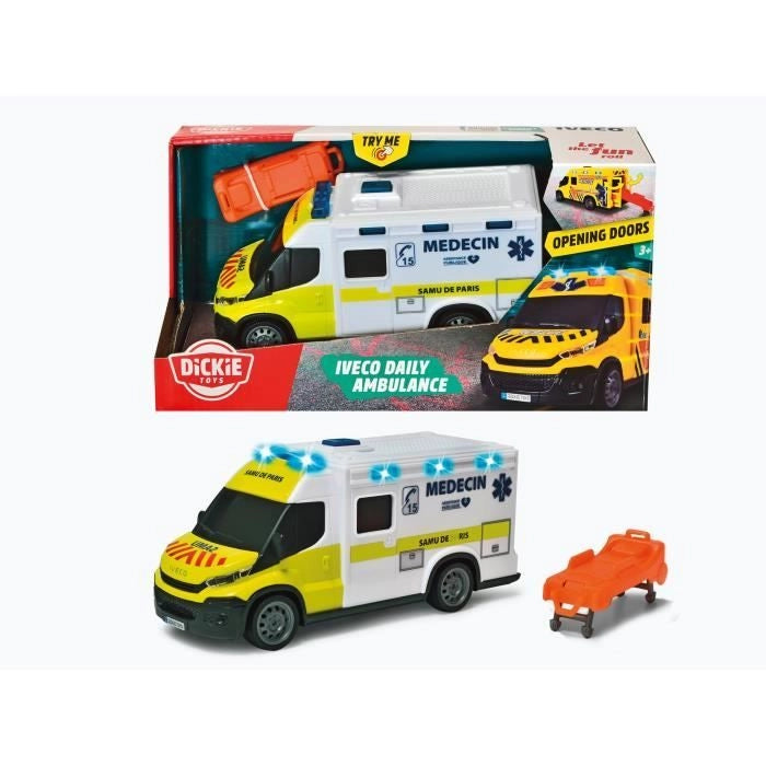 Ambulanza Samu - Dickie - IVECO Daily - Ruota libera - Effetti sonori e luminosi