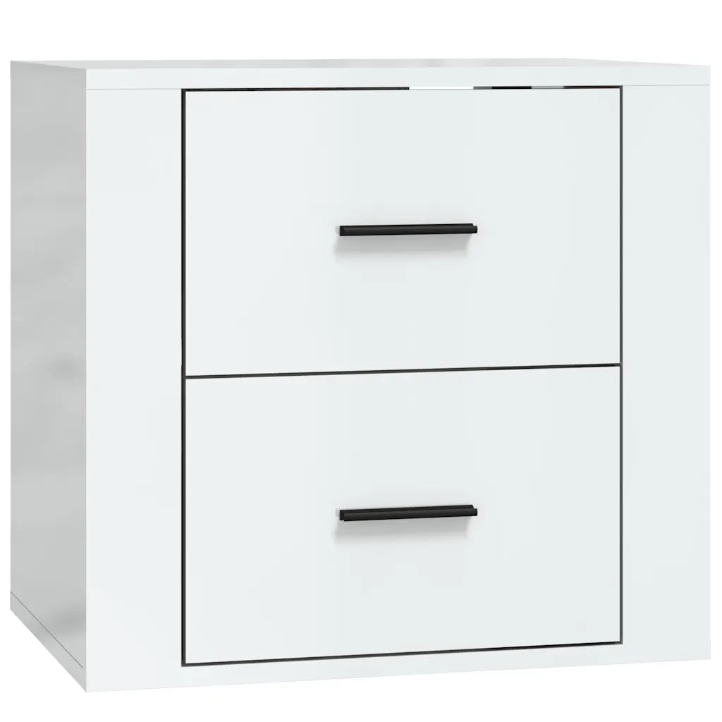 Comodino a Muro Bianco Lucido 50x36x47 cm 816858