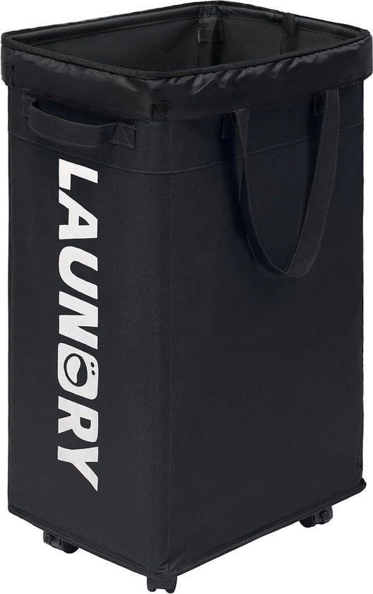 Asciugamani 75 l, cesto di asciugamani pieghevole, cesti di asciugamani, cesto di asciugamani piccolo con ruote, cesto di asciugamani nero, contenitore per bambini, bagno, asciugamani pieghevoli, nero