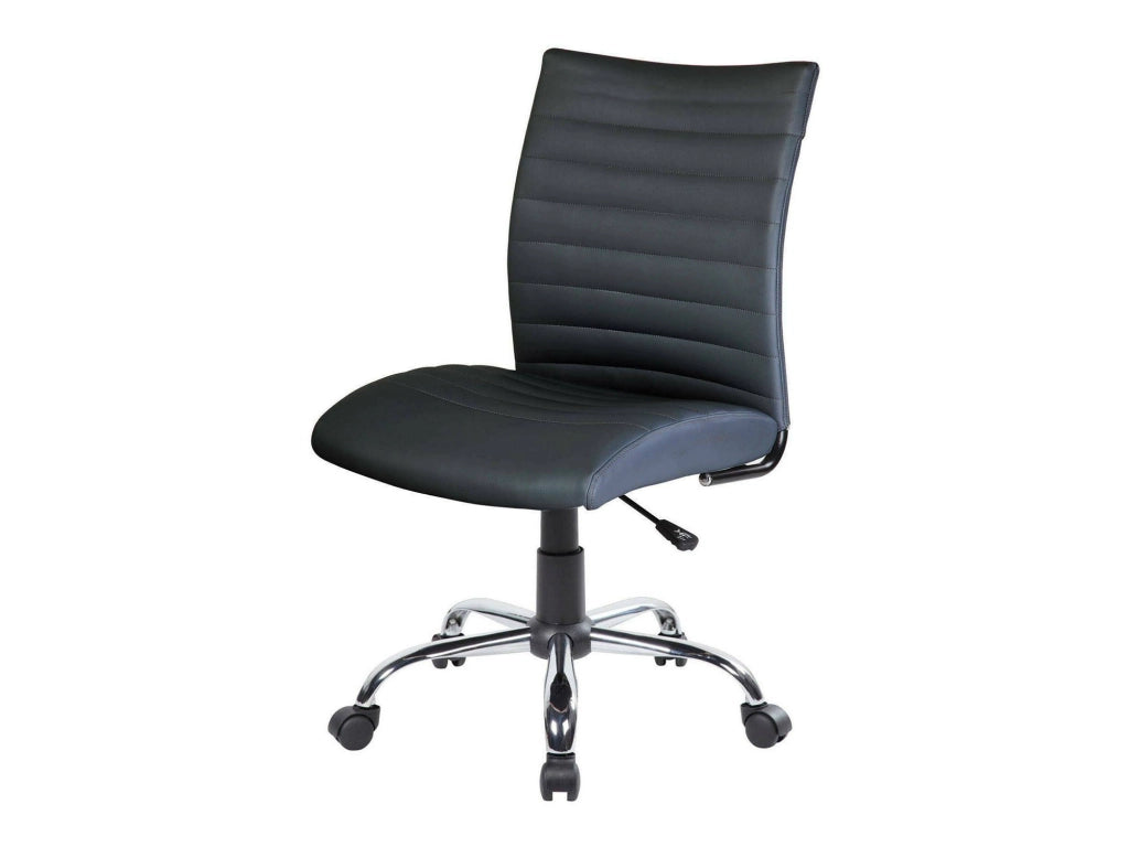 Sedia da ufficio Lia, Poltrona operativa, Seduta ergonomica da ufficio, 54x48h90/100 cm, Nero