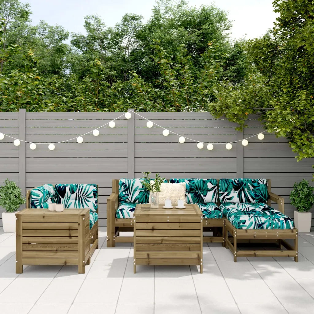 Set Divani da Giardino 7 pz in Legno Impregnato di Pino 3250543