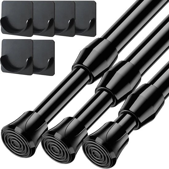 Pacco di Maniglie di Estensione per Progetti di Fai da Te su Scrivanie e Armadi - Maniglia per Tende per Scrivania - Nero - 30 a 50 cm - 11-8 a 19-7 pollici - 13 mm