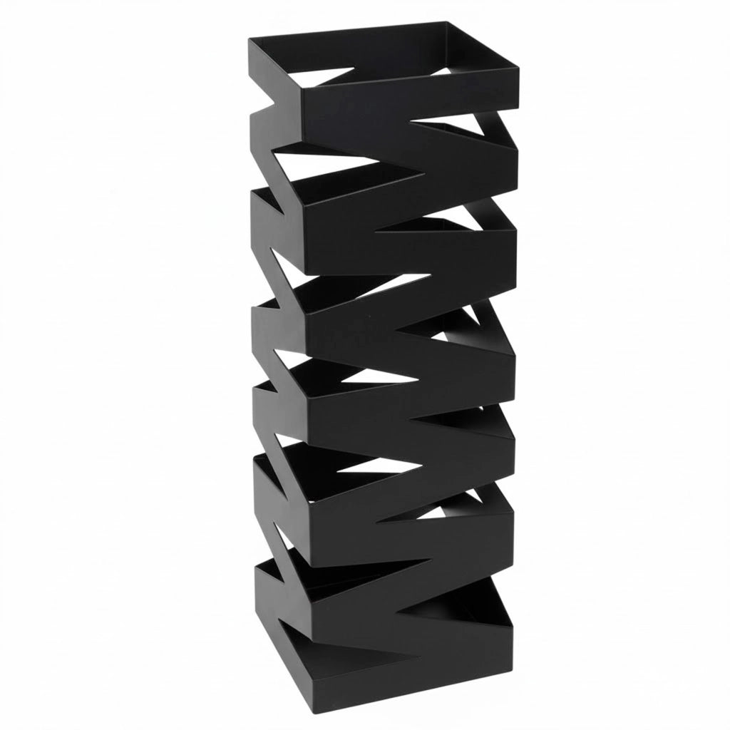 Portaombrelli In Acciaio Zincato Con Intarsi Decorativi Porta Ombrelli Design Moderno Vaschetta Scolapioggia Due Ganci Removibili Base Antiscivolo Per Ingresso Casa E Ufficio Nero Cm