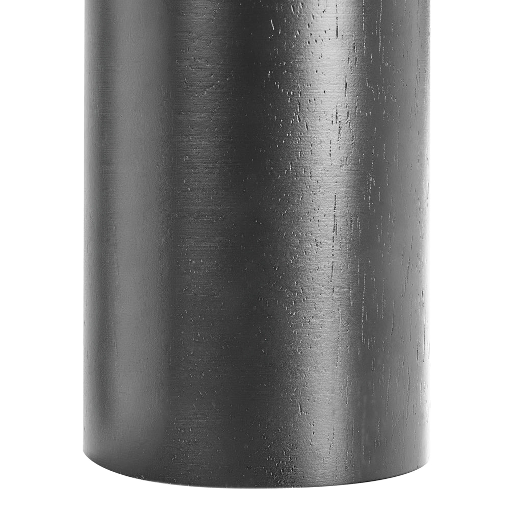 Lampada da tavolo in metallo nero con paralume in nylon e legno di gomma per soggiorno e camera da letto stile moderno e contemporaneo