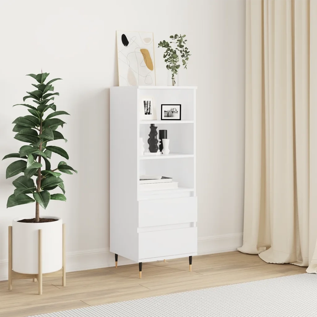 Credenza Bianco 40x36x110 cm in Legno Multistrato 831500