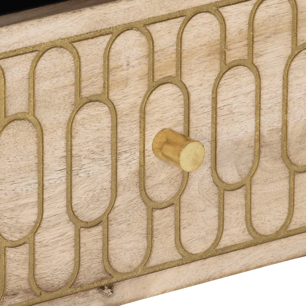 Mobile TV multimediale mensola TV credenza TV per sala da pranzo soggiorno camera da letto 100 x 33 x 46 cm legno massello di mango marrone 02_0025462