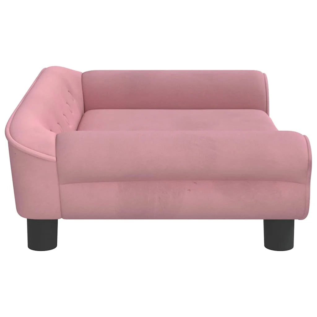 Cuccia per cani con cesto divano confortevole 70 x 48 x 22 cm velluto rosa 02_0042887