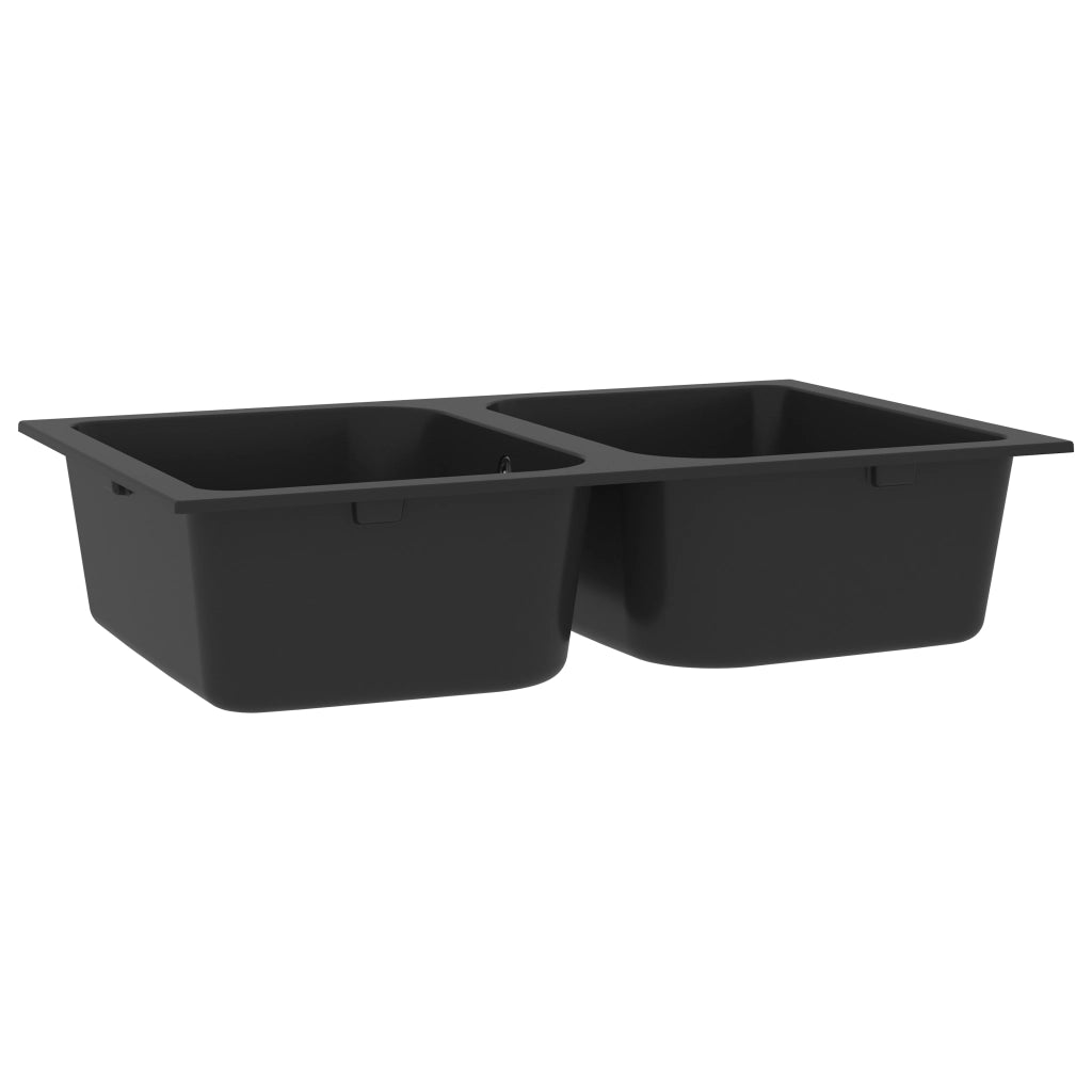 Lavello da cucina Nero 76 x 48 x 30 cm Quarzo e Resina 147081