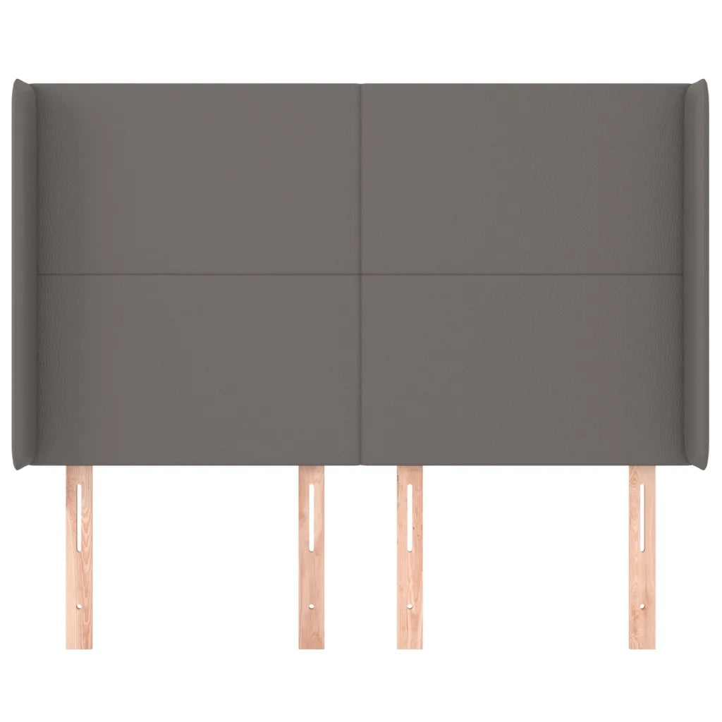 Testiera | Testata ad Orecchio Grigio 147x16x118/128cm in Similpelle