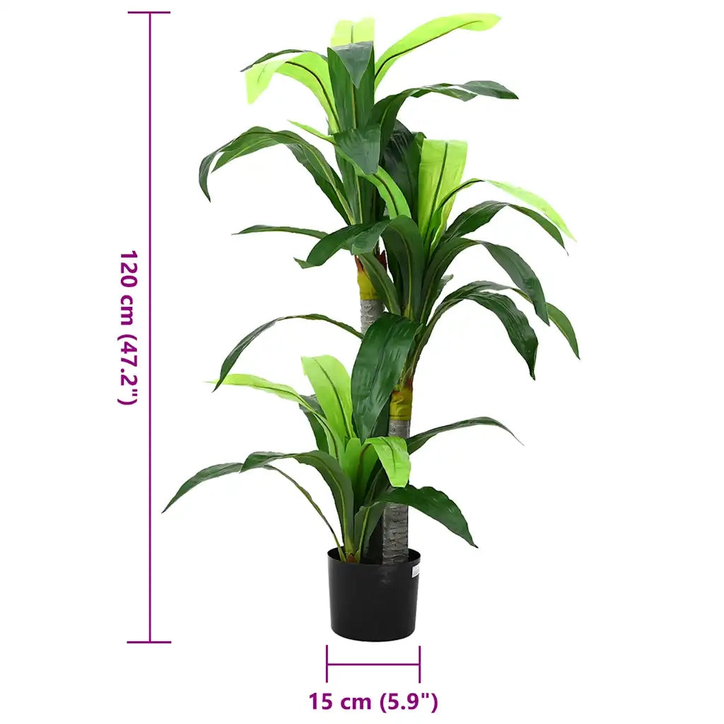 vidaXL Albero di Dracaena Artificiale 36 Foglie 120 cm Verde