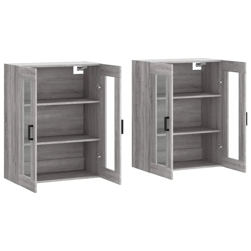 Armadietti a Parete 2 pz Grigio Sonoma in Legno Multistrato 3197943