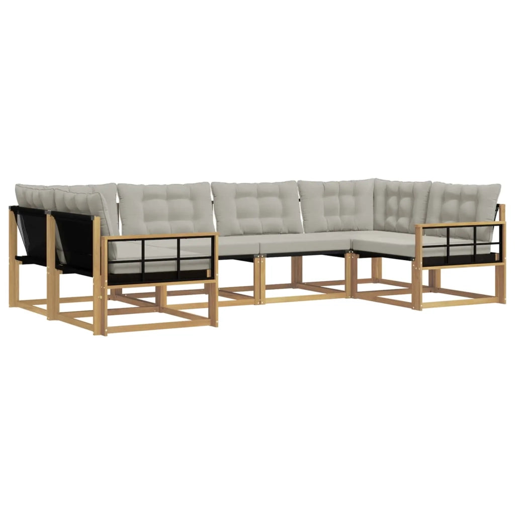 Set di divani da esterno 6 pcs Bianco e Grigio Chiaro 3389025