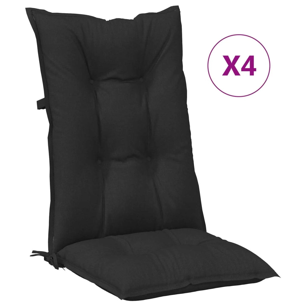 Set di cuscini per sedia alta 4 pcs Melange nero