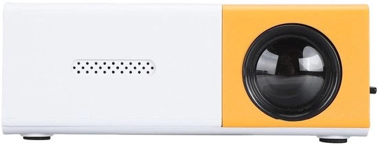 Proiettore portatile - 1080P HD - Colori giallo e bianco - Proiettore LED per video - Adatto per feste e campeggio