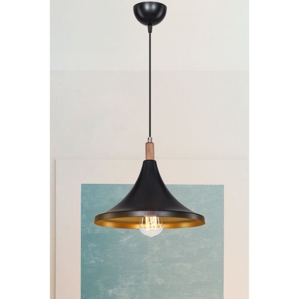 Lampada a sospensione Kano nero oro