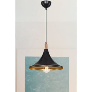 Lampada a sospensione Kano nero oro