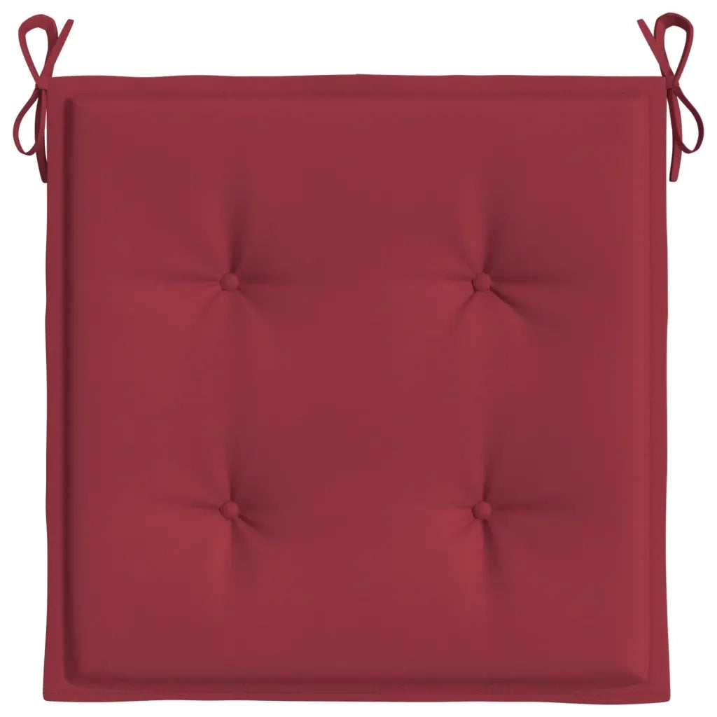 Cuscini per Sedia 4 pz Rosso Vino 50x50x4 cm in Tessuto Oxford 314057