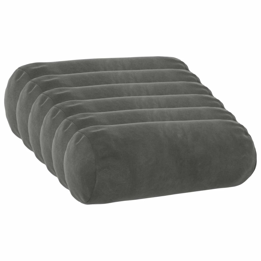 Cuscino con cuscino HEERLEN 6 pz Grigio Scuro Velluto 929990
