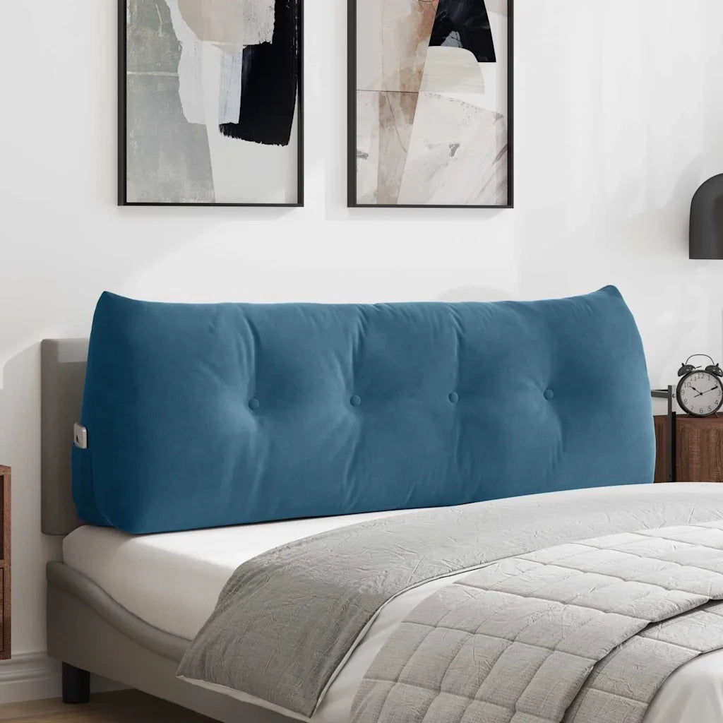 Cuscino per Schiena Blu 140 x 24 x 50 cm Velluto