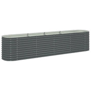 Fioriere | Cassetta per fiori | Letto Rialzato Giardino 400x80x81 cm in Acciaio Zincato Grigio