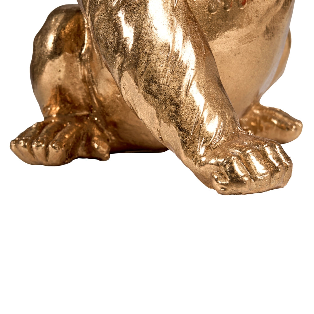 Lampada da tavolo Luce da comodino in poliresina dorata Lampada da lettura a forma di gorilla Lampada a tema animale Soggiorno Camera da letto Stile Glam
