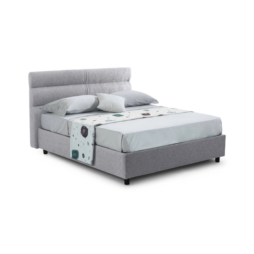 Brivio, Letto Piazza e Mezza Sfoderabile Made in Italy, Grigio