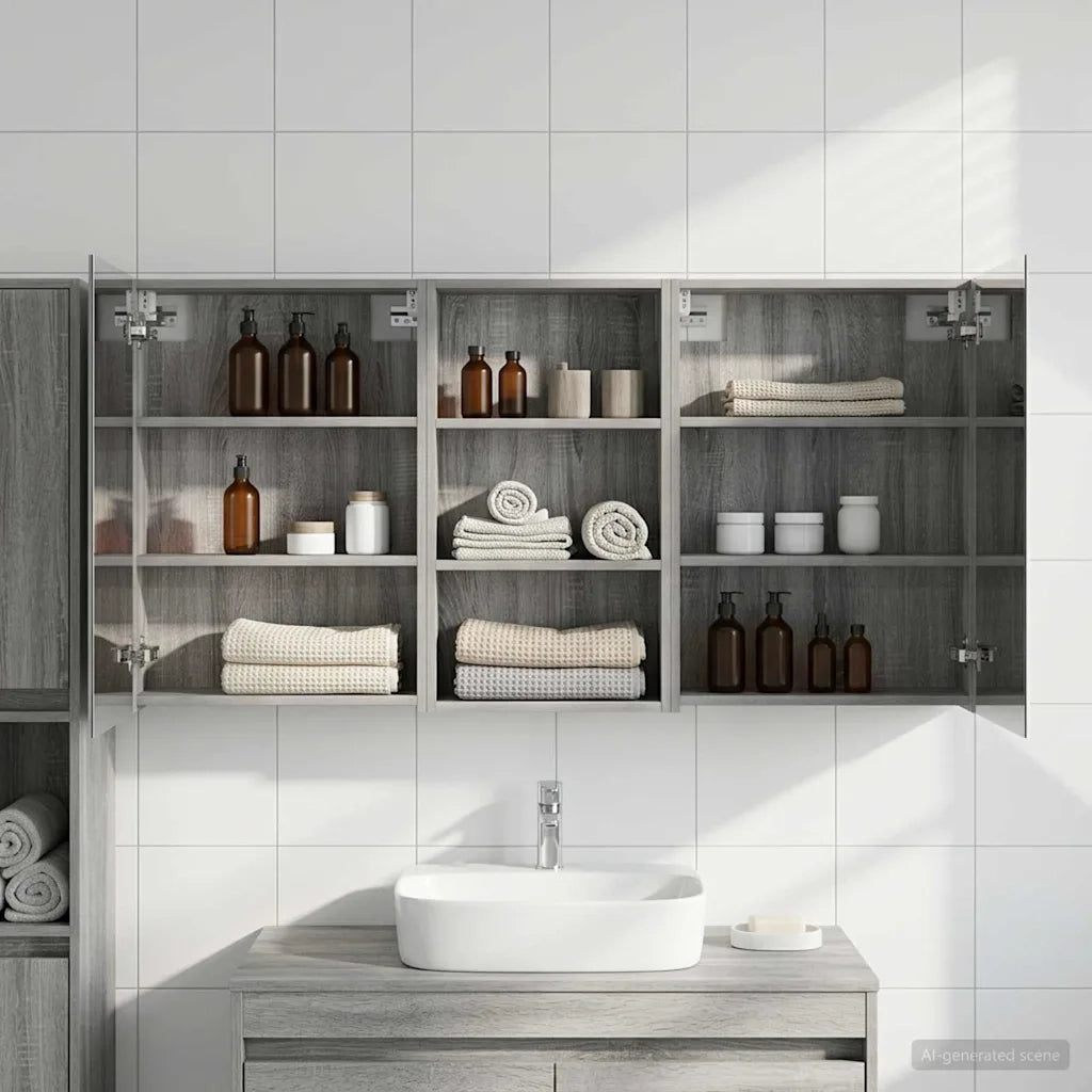 Set di Armadi da Bagno con lo scaffale 3 pcs 140 x 14,5 x 70 cm