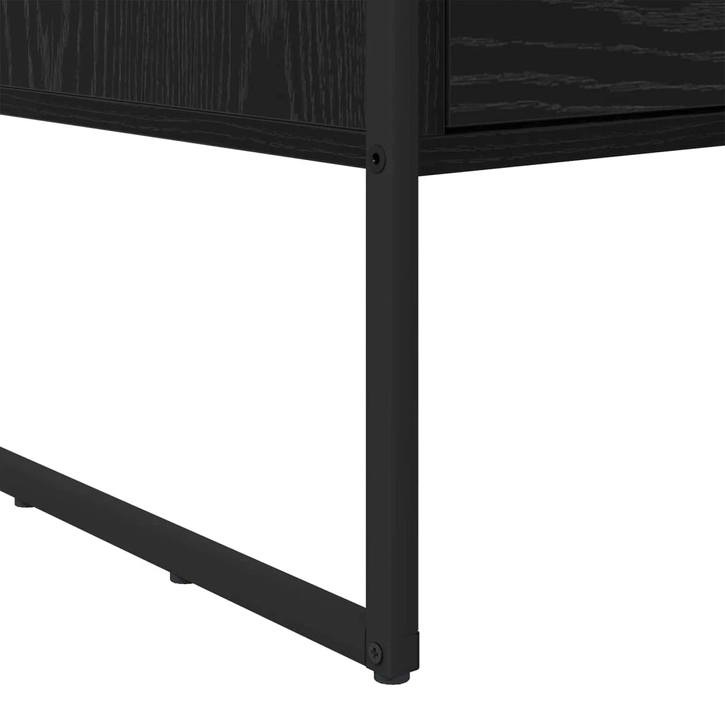 Tavolino da salotto con cassetto Rovere Nero 100 x 46 x 40 cm