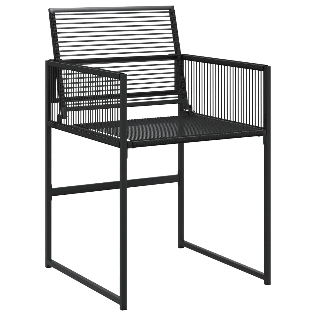 Set da Pranzo da Giardino 9 pz Nero in Polyrattan 3295035