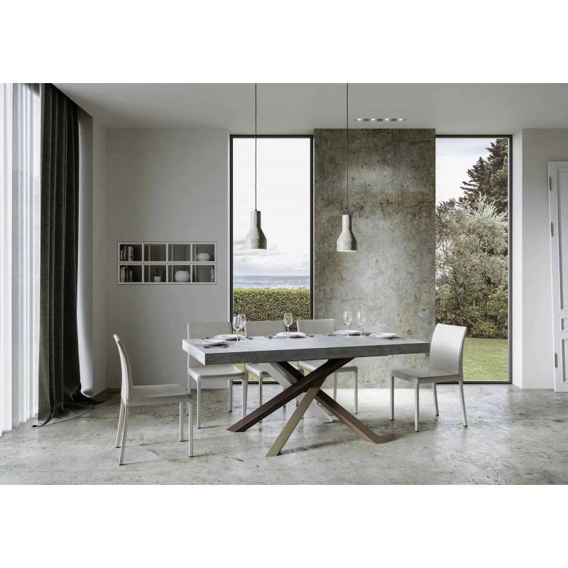 Tavolo allungabile 90x180/440 cm Volantis telaio gambe 4 colori (C) - Cemento