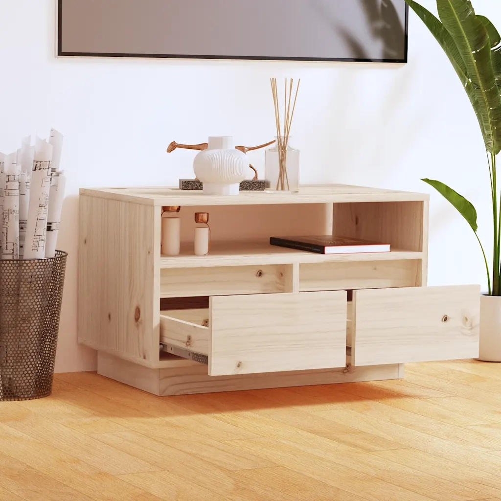 Mobile Porta TV-Credenza TV 60x35x37 cm in Legno Massello di Pino