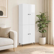 Set di armadi 2 pz Bianco Lucido Legno ingegnerizzato 3416866