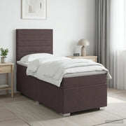 Letto box spring con materasso Marrone Scuro 100 x 200 cm 3454067