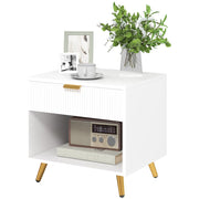 Comodino Moderno con Cassetto e Ripiano ¨C zephmum ¨C Bianco 50x40x47 cm