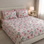 Salere, set Completo Letto Matrimoniale in Percalle, Rosa