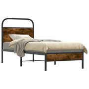 vidaXL Giroletto senza Materasso Rovere Fumo 75x190 cm in Truciolato