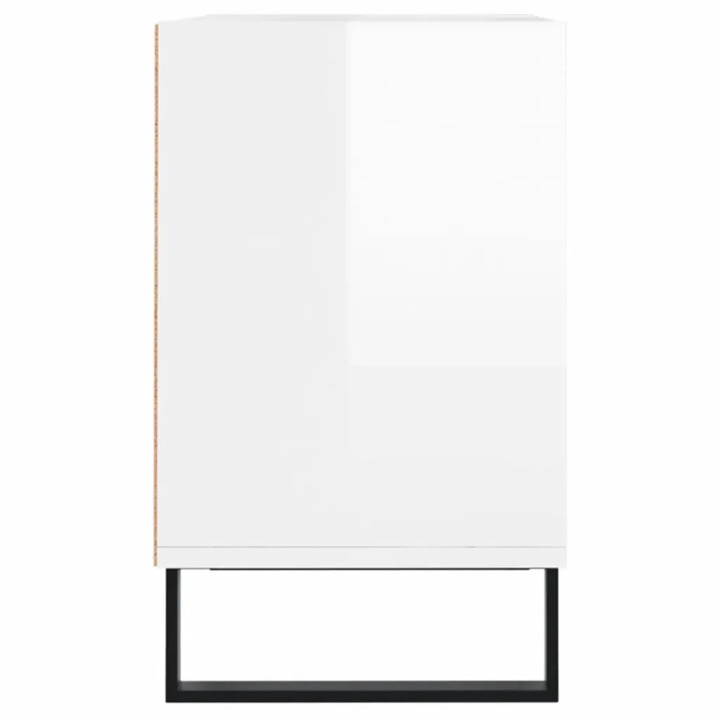 Mobile Porta TV Bianco Lucido 103,5x30x50 cm Legno Multistrato