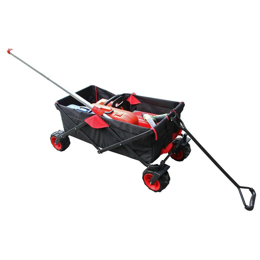 Carrello da trasporto pieghevole carrello a mano carrello da giardino 110 x 50 x 121 cm carrello da spiaggia pieghevole 16_0000764