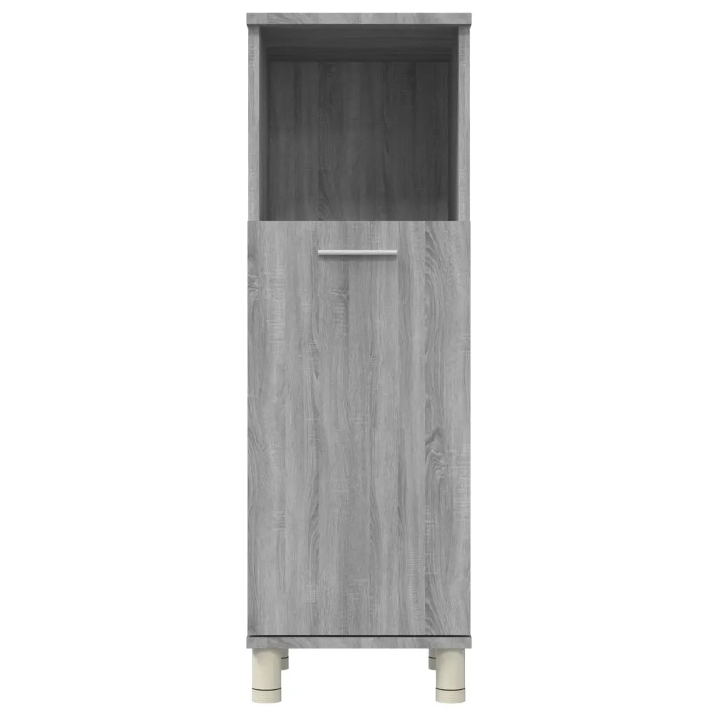 Armadietto Bagno Grigio Sonoma 30x30x95 cm in Legno Multistrato 815607