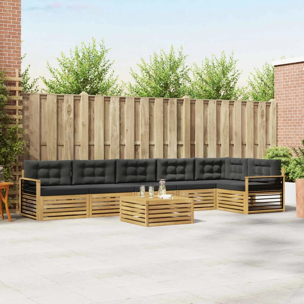 Set di divani da esterno con cuscino 7 pcs Bianco e Antracite
