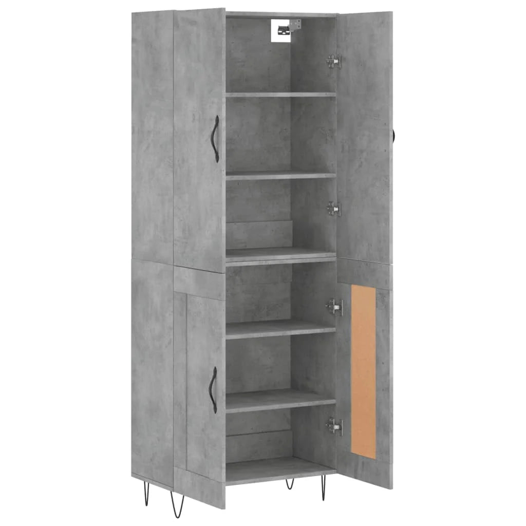 Buffet credenza cassettiera armadio mobile contenitore organizer cucina soggiorno salotto alto 69,5 x 34 x 180 cm legno ingegnerizzato grigio 02_0034580