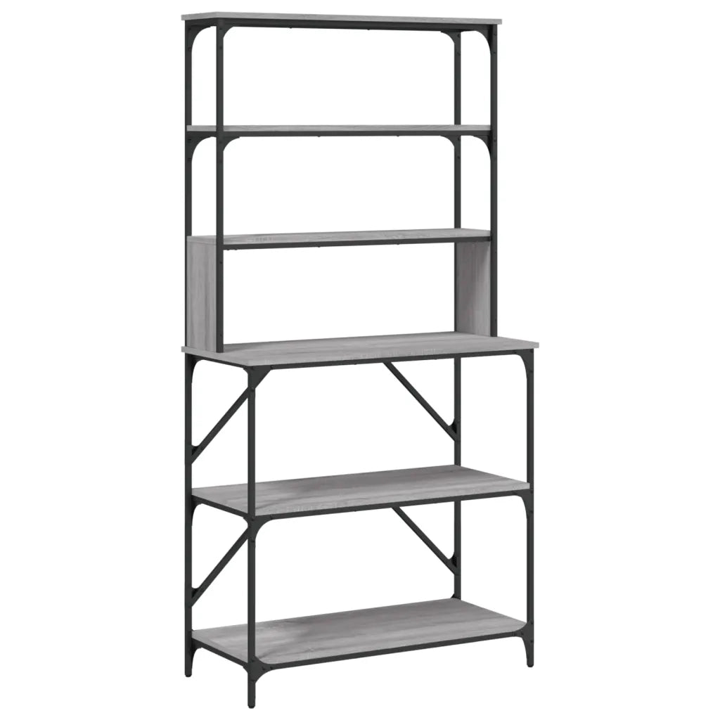 Scaffale Cucina 6 Ripiani Grigio Sonoma 90x40x180cm Multistrato 834223