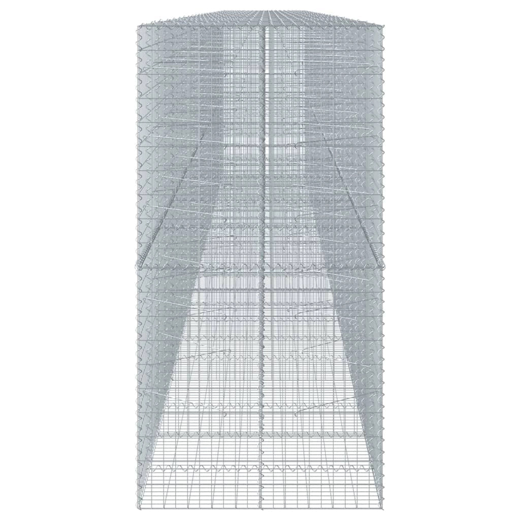 Gabbione recinto a gabbia muro di contenimento con coperchio 1150 x 100 x 200 cm ferro zincato argento 02_0040129